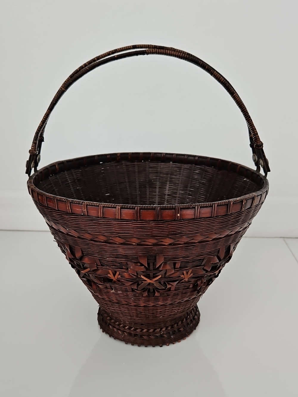 Japanese Handwoven  Decorative Wicker/ Rattan Ikebana Flower Arrangement Basket
